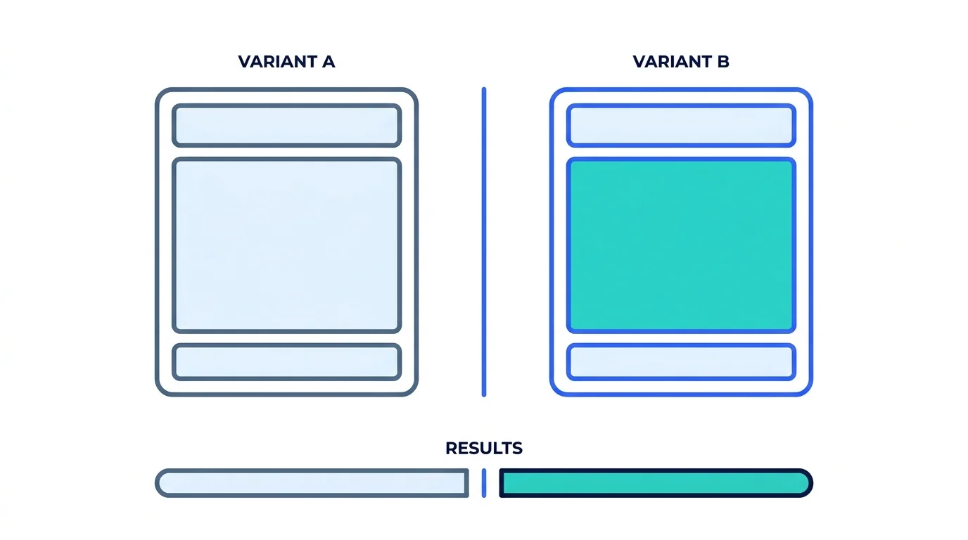 Two page variants side by side with their conversion rates compared