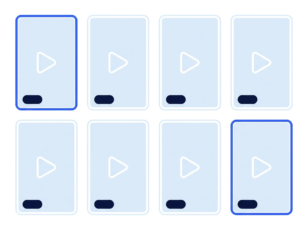 Grid of creator videos filmed by real senders in native languages