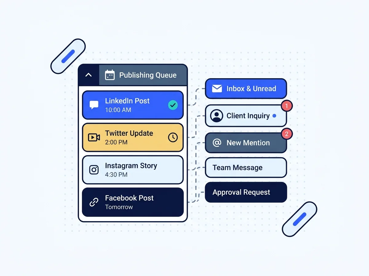 Daily social publishing and inbox handling for a transfer brand