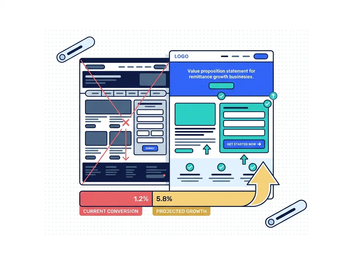 Website rebuilt around the sending decision instead of the brand