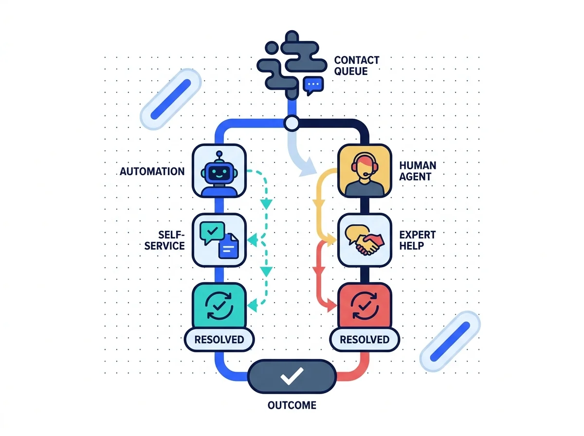 Support requests deflected automatically with clear escalation rules