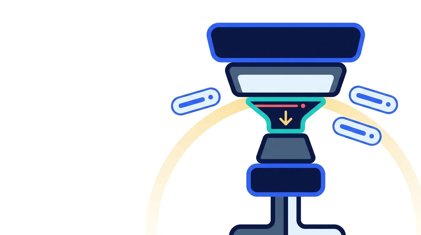 Signup path narrowing through verification toward a completed send