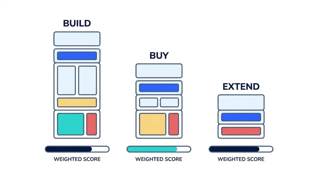Build and buy options weighed against cost, time and control